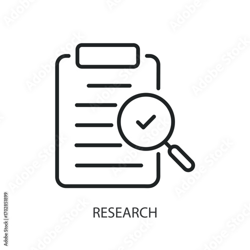 Research thin line vector icons.