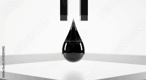 Abstract representation of liquid movement and light reflecting on its glossy surface