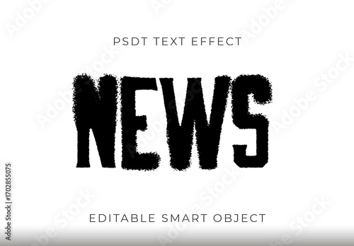 Black Distressed Old Newspaper Text Effect Grainy Vintage Font