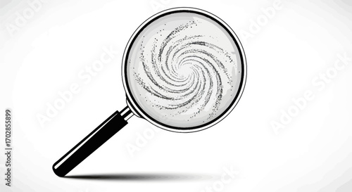 Magnifying the unseen: A vector illustration unveiling a hidden spiral pattern analysis