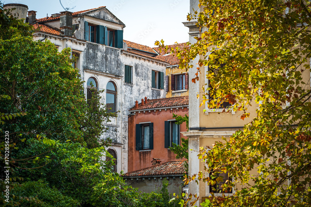 Naklejka premium Venice and its beautiful buildings and canals in the summer