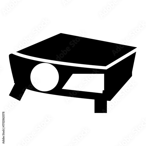black projector glyph icon vector