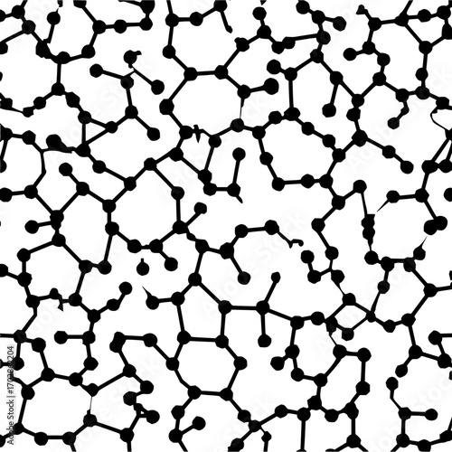 Black and white molecular structure network pattern background for science and technology design one hundred