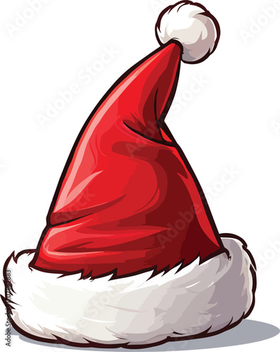 Cute cartoon a illustrator vector Christmas Santa hat