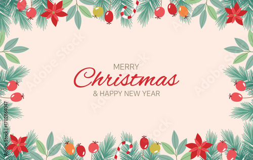 a plant-adorned Christmas border