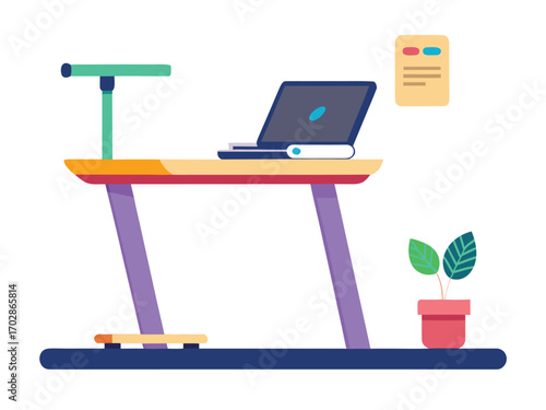 Modern standing desk treadmill setup for healthy home office productivity and fitness