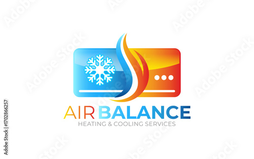 Illustration graphic vector of heating, and cooling business logo design template