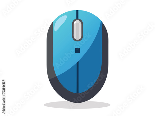Modern blue ergonomic wireless computer mouse for enhanced productivity and comfort