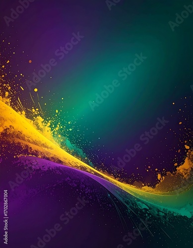 Abstract vibrant paint splatter art