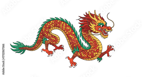 Vibrant depiction of a traditional Chinese dragon embodying power strength and cultural significance in detailed artistic style art illustration