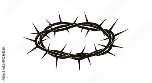 Sharp Silhouette: An Abstract Representation of a Crown Made of Thorns Depicting Suffering and Sacrifice