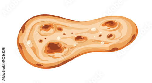 Delicious naan bread illustration, showcasing its unique texture and inviting appearance, ideal for food content or culinary projects