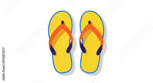 Vibrant pair of flip-flops evoke carefree days at the beach, inviting relaxation and sunny adventures with their bright hues and simple design