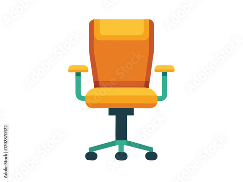 Modern orange ergonomic office swivel chair with lumbar support and adjustable features for comfort