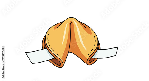 A delightful illustration of a fortune cookie with a message awaiting discovery, promising a glimpse into the future through culinary tradition
