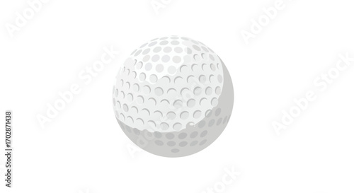Vector illustration showcasing a standard white dimpled golf ball against a pristine backdrop emphasizing golfing elements