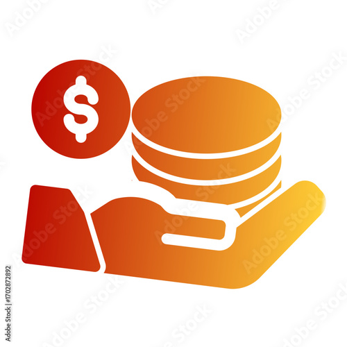 Business Funding Earning Income icon from the Financial Projection icon collection (Glyph Gradient Style)