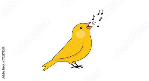 Vibrant canary spreading joy with a cheerful melody a celebration of nature's beautiful symphony in artistic creation