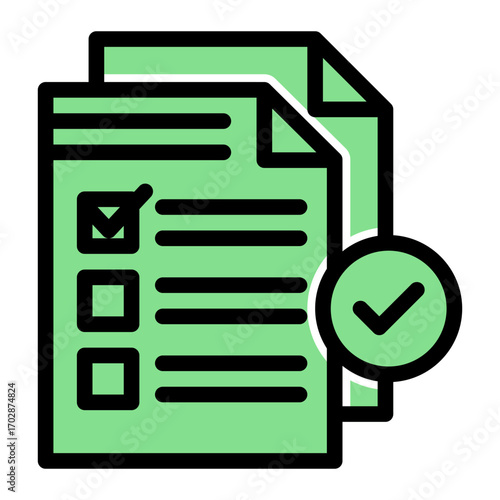 Financial Quality Control Verification icon from the Financial Projection icon collection (Glyph Color Lineal Style)