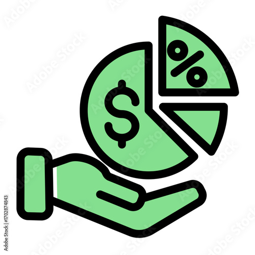 Revenue Earnings Profitability Analysis icon from the Financial Projection icon collection (Glyph Color Lineal Style)