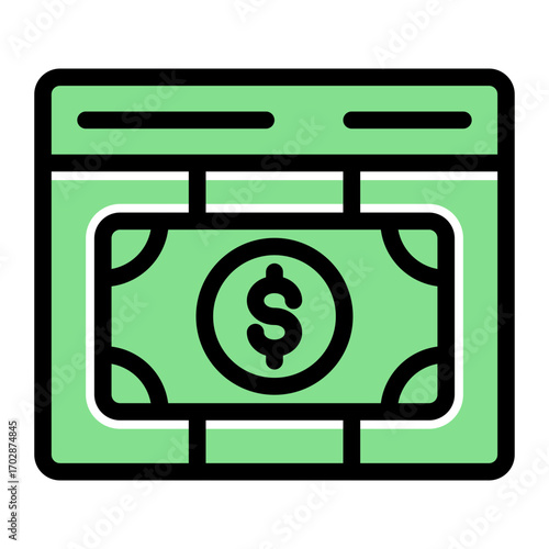 Business Liquidity Revenue Management icon from the Financial Projection icon collection (Glyph Color Lineal Style)