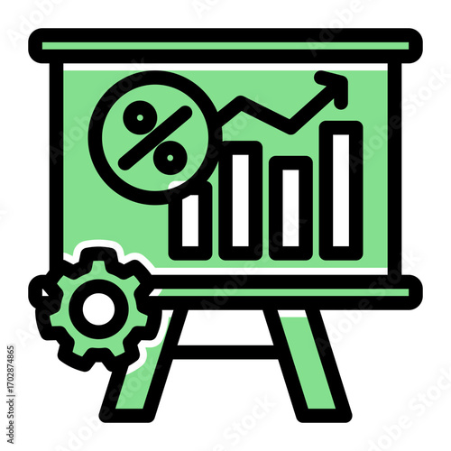 Performance Calculation Analysis Metric icon from the Financial Projection icon collection (Glyph Color Lineal Style)