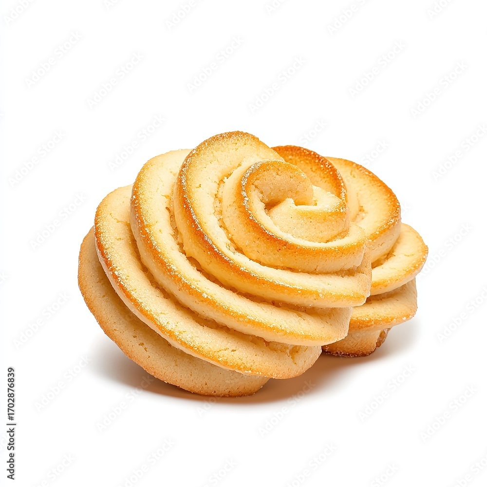 Fototapeta premium Vanilla Ring Biscuit Isolated on White Background