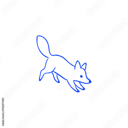 Simple black line drawing of a cartoon animal with a flower head
