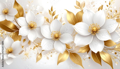 Elegant white flowers with gold accents