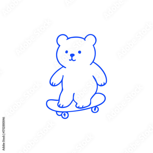 Black line drawing of a stylized cat in a graceful arch, adorned with hearts along its body