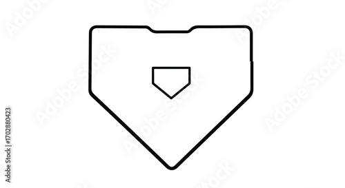Minimalist baseball home plate diagram showcasing symmetry and clean lines highlighting the essence of the sport and geometric design