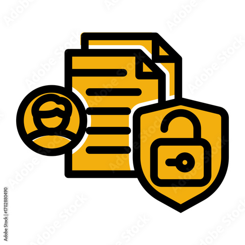 Lock Data Privacy Protection (Glyph Color Lineal Style)