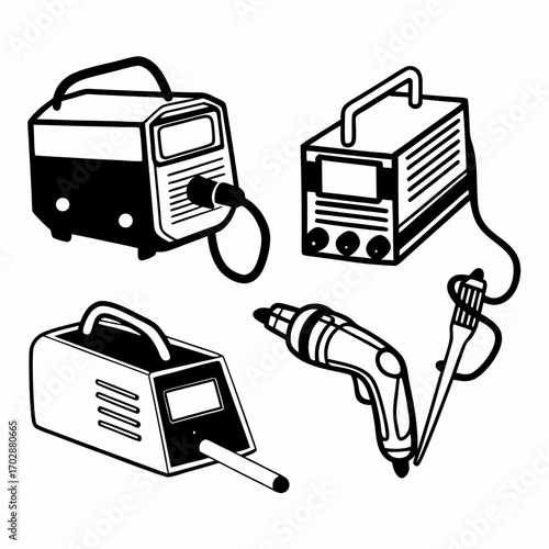 Welding Machine Vector Illustration | Arc, MIG & TIG Welding Equipment Icon