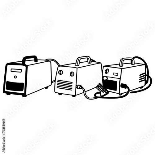 Welding Machine Vector Illustration | Arc, MIG & TIG Welding Equipment Icon