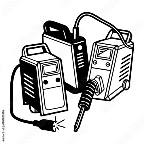 Welding Machine Vector Illustration | Arc, MIG & TIG Welding Equipment Icon