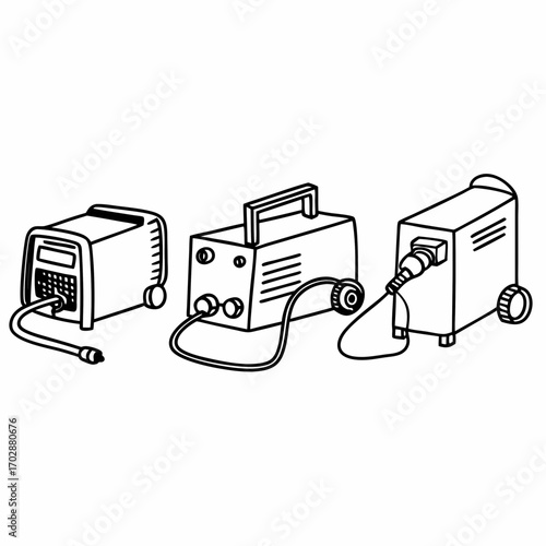 Welding Machine Vector Illustration | Arc, MIG & TIG Welding Equipment Icon