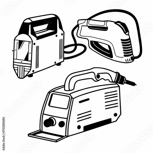 Welding Machine Vector Illustration | Arc, MIG & TIG Welding Equipment Icon