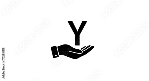 Illustration of Letter Y in Minimalist Style
