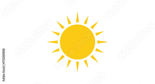 Radiant sun vector illustration evokes warmth and energy on a clean white backdrop for graphic design needs