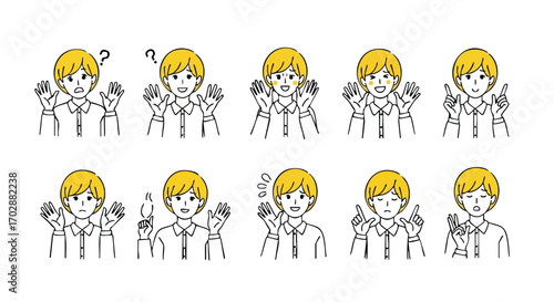 Expressive character collection showcasing diverse emotions and gestures for engaging communication