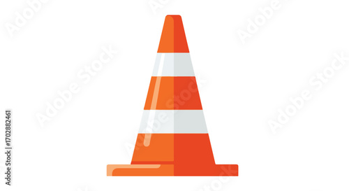 Vector illustration of a vibrant traffic cone, showcasing caution and safety in a minimalist design for hazard awareness
