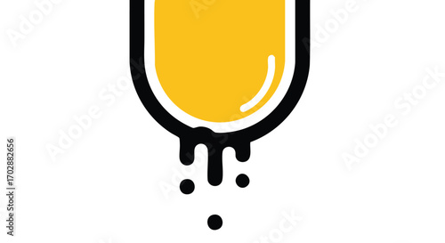 Vibrant golden liquid dripping from a stylized container, symbolizing freshness and flow