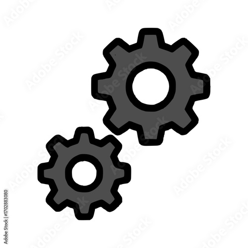 Two interlocking gears symbolizing teamwork, innovation, and mechanical precision in industry