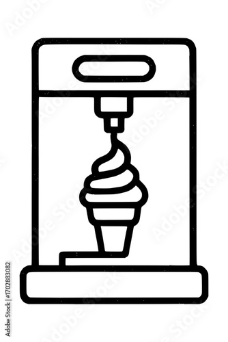 Enjoy sweet treats with this delightful soft serve ice cream machine icon, perfect for branding and design.