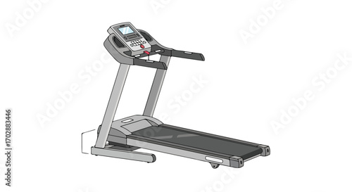 Treadmill Illustration Emphasizing Fitness and Cardio Training for Home or Gym Workouts in Isolation Setting