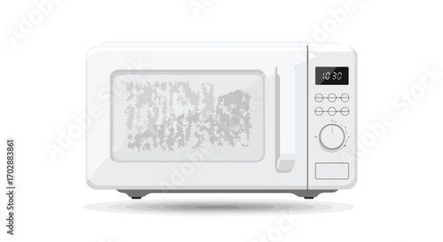 A white kitchen microwave with a digital display panel illustrating its modern design and functionality for household cooking tasks