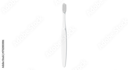 Isolated white toothbrush with a clean, minimalist design, presenting oral hygiene in a clear and straightforward manner with a focus on simplicity