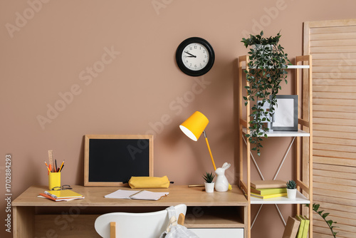 Student's workplace with ch...
