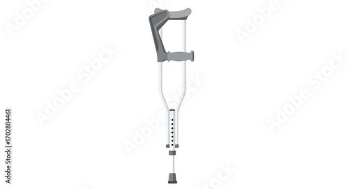 Illustrative crutch support for recovery assisting ambulatory rehabilitation and balance assistance following injury or surgery for people with