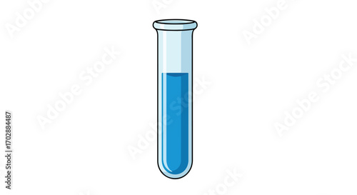 Illustration of a test tube containing blue liquid, ideal for science and laboratory themed projects, offering a clean and concise visual